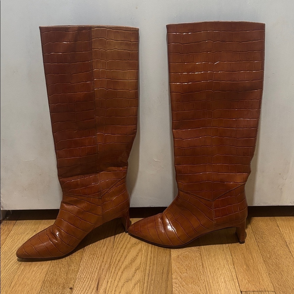 EMERSON FRY Lou cognac pull on high boots